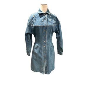 VINTAGE 70's Together! button up long sleeve jean denim dress SIZE 6